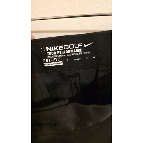Nike Golf Dri Fit Pants Golf Black Mens 34Wx30L Pockets Preppy Casual Bowling - Picture 3 of 10